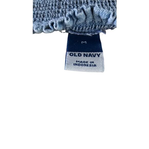 Old Navy Smocked Bodice Chambray Mini Dress – Size M - Picture 4 of 6